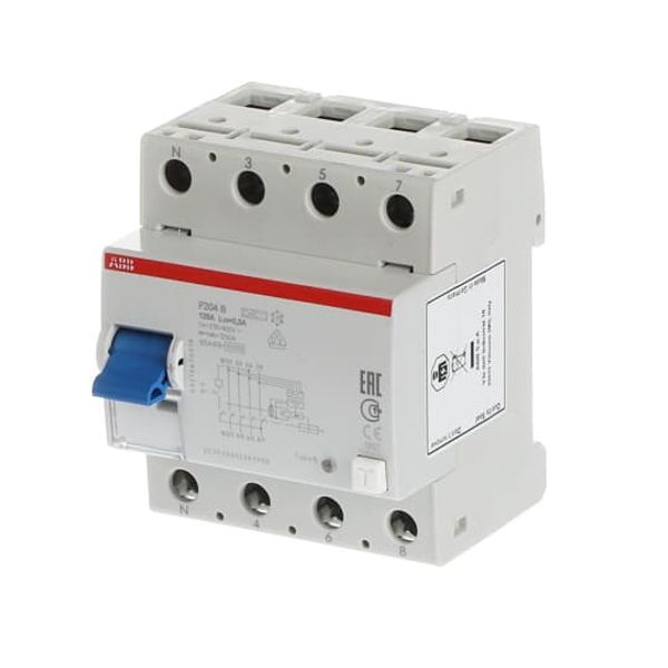 F204 B-125/0.5-L Residual Current Circuit Breaker 4P B type 500 mA image 3