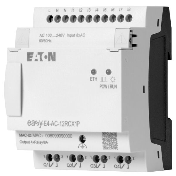 easyE4 control relay, basic unit (expandable, Ethernet), 100–240 VAC, 100–240 VDC (cULus: 100–110 VDC), digital inputs: 8, digital outputs: 4 relay, p image 2