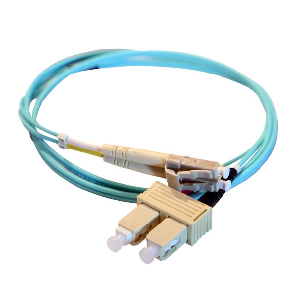 Patch cord fiber optic OM3 multimode (50/125µm) SC/LC duplex 3 meters image 1