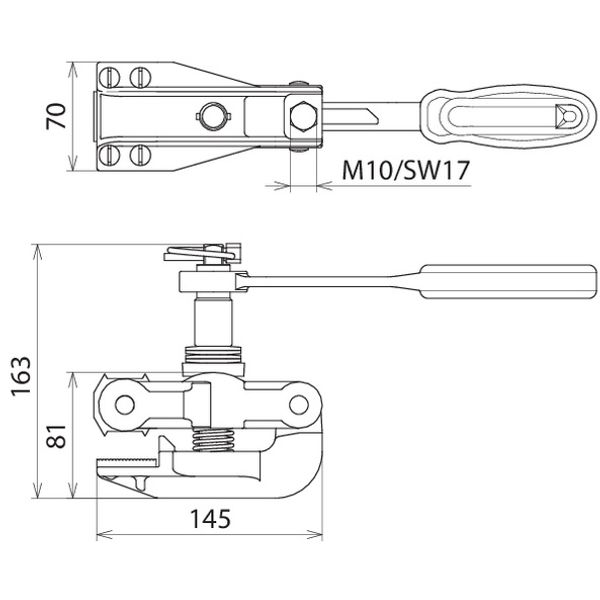 Rail connection clamp with detachable ratchet image 2