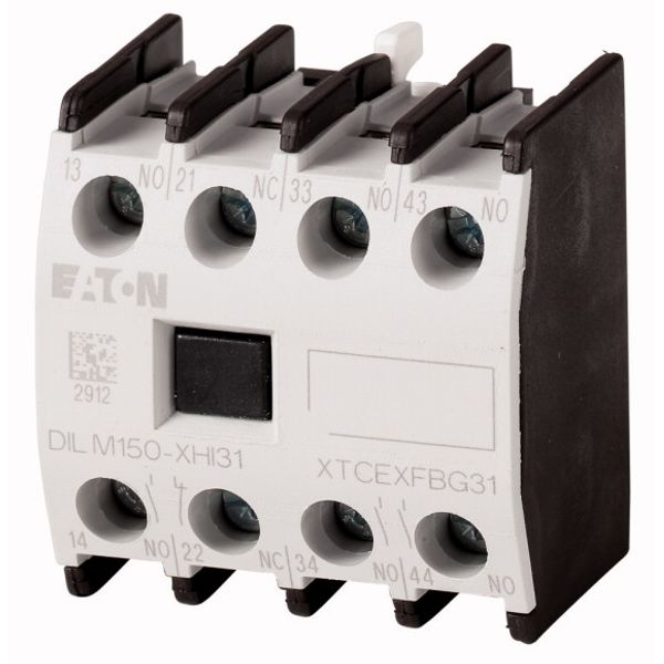 Auxiliary contact module, 4 pole, Ith= 16 A, 4 N/O, Front fixing, Screw terminals, DILM40 - DILM170 image 1