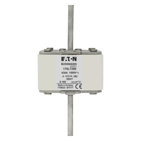 Fuse-link, high speed, 630 A, AC 1000 V, Size 3, 76 x 76 x 150 mm, aR, IEC, single indicator image 8