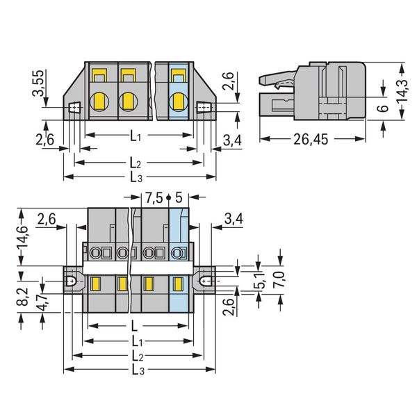 1-conductor female connector CAGE CLAMP® 2.5 mm² gray image 3