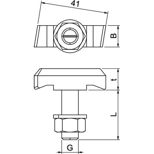 MS50HB M10x60 ZL Hook-head screw for profile rail MS5030 M10x60mm image 2