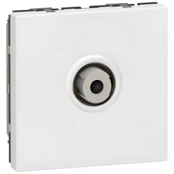 TV socket Mosaic - single type "F" - screw in - 2 modules - white image 1