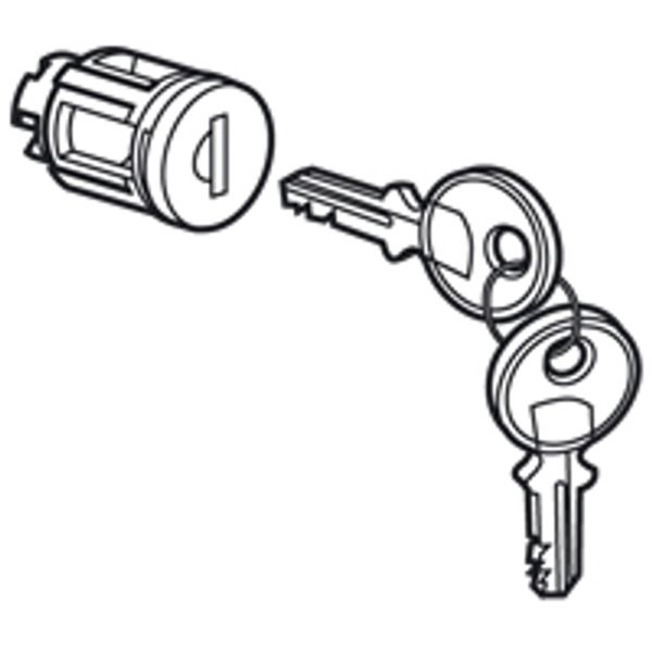 Key barrel type 1242E - for XL³ metal or transparent door - supplied with 2 keys image 1