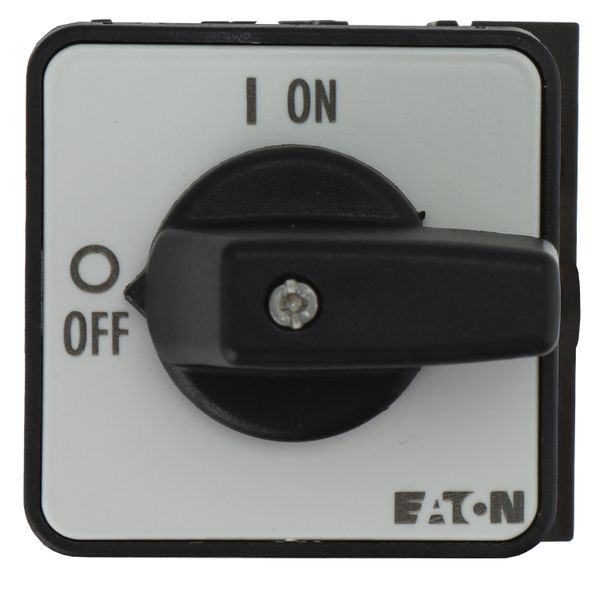 On-Off switch, P1, 40 A, rear mounting, 3 pole, 1 N/O, 1 N/C, with black thumb grip and front plate image 8