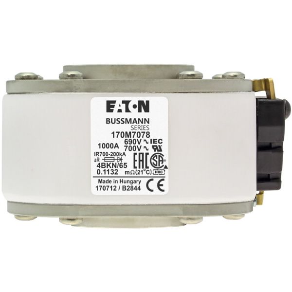 Fuse-link, high speed, 4000 A, AC 600 V, size 4, 105 x 120 x 67 mm, aR, IEC, single indicator image 2