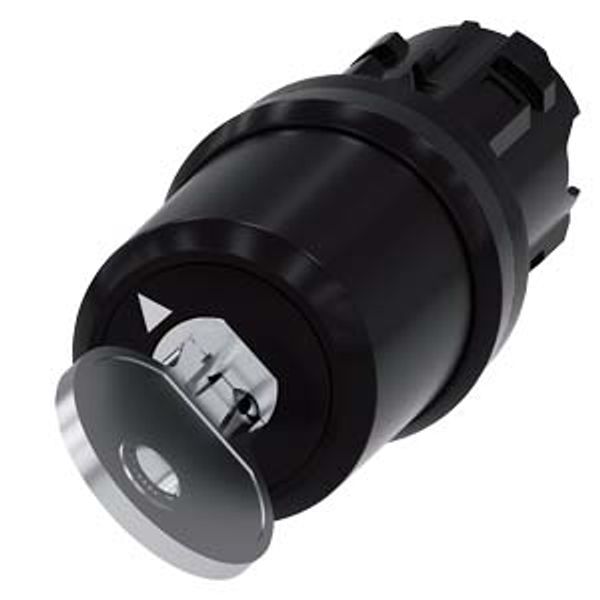 Key-operated switch BKS, 22 mm, round, plastic, lock number S1, 3SU1000-5PF01-0AA0-Z Y12 image 1