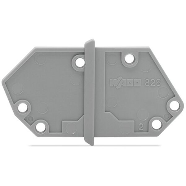 End plate snap-fit type 1.5 mm thick gray image 1