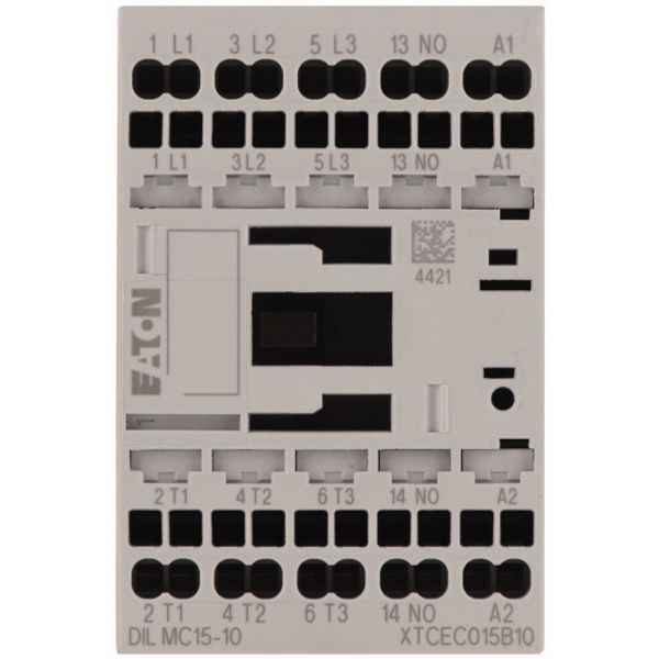 Contactor, 3 pole, 380 V 400 V 7.5 kW, 1 N/O, 230 V 50/60 Hz, AC operation, Spring-loaded terminals image 2