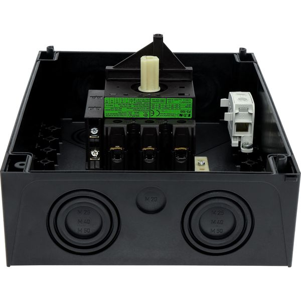 Main switch, P3, 100 A, surface mounting, 3 pole, 1 N/O, 1 N/C, STOP function, With black rotary handle and locking ring, Lockable in the 0 (Off) posi image 15