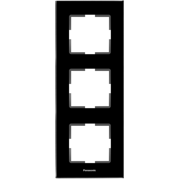 Karre Plus Accessory Glass - Black Three Gang Frame image 1