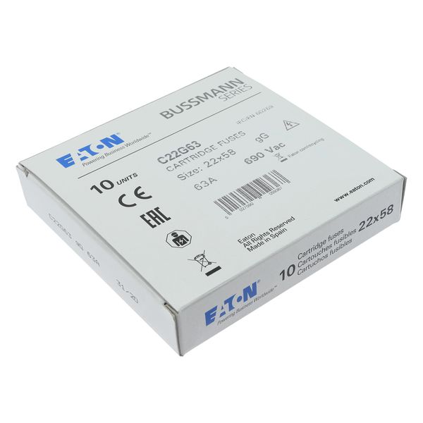 Fuse-link, LV, 63 A, AC 690 V, 22 x 58 mm, gL/gG, IEC image 12