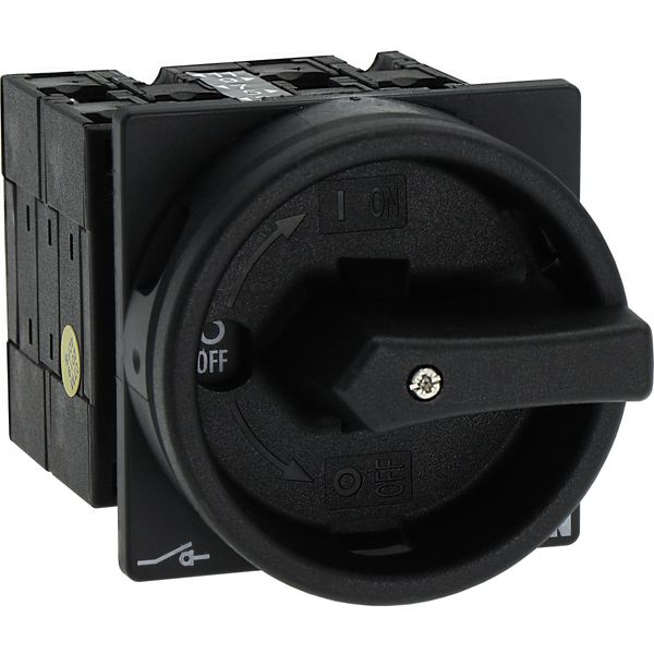 Main switch, 3 pole + N + 1 N/O + 1 N/C, 32 A, STOP function, 90 °, Lockable in the 0 (Off) position, flush mounting image 36