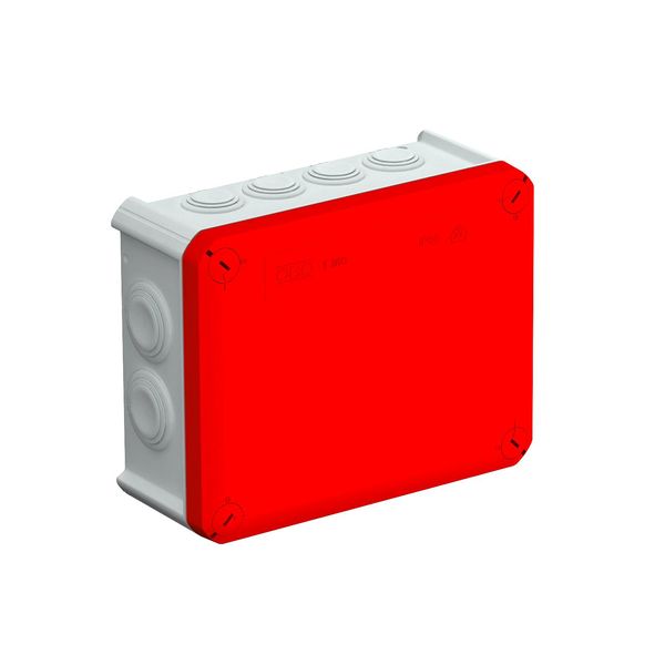T 160 RO-LGR Junction box with entries, red cover 190x150x77 image 1