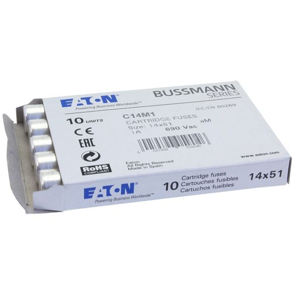 Fuse-link, LV, 2 A, AC 690 V, 14 x 51 mm, aM, IEC image 1