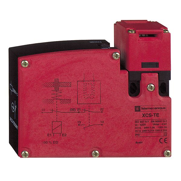 Safety switch, Telemecanique Safety switches XCS, plastic XCSTE, 1NC + 1 NO, slow break, 1 entry tapped M16, 24 V image 1