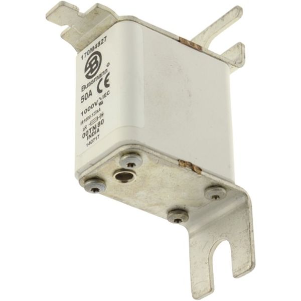 Fuse-link, high speed, 50 A, AC 1000 V, size 00, 30 x 47 x 98 mm, aR, DIN, IEC, type T indicator image 3