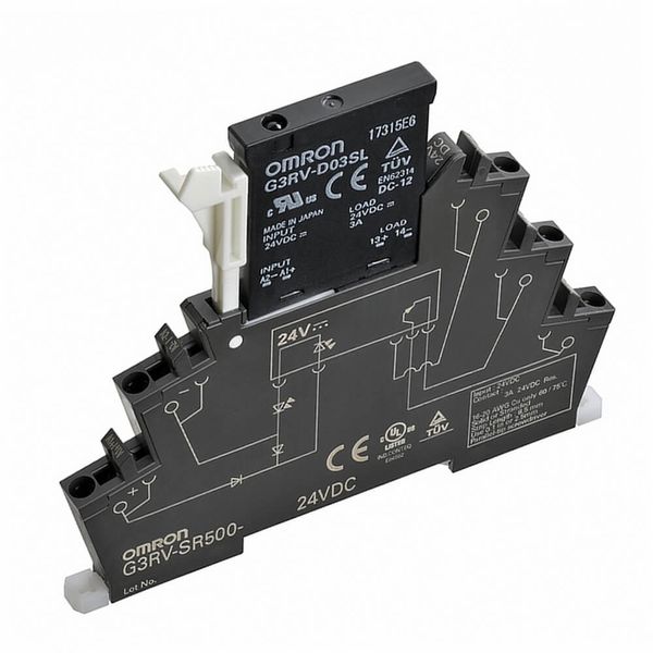 Slimline  SSR 6 mm, incl. socket, AC output TRIAC, 2 A, Push-in termin image 1