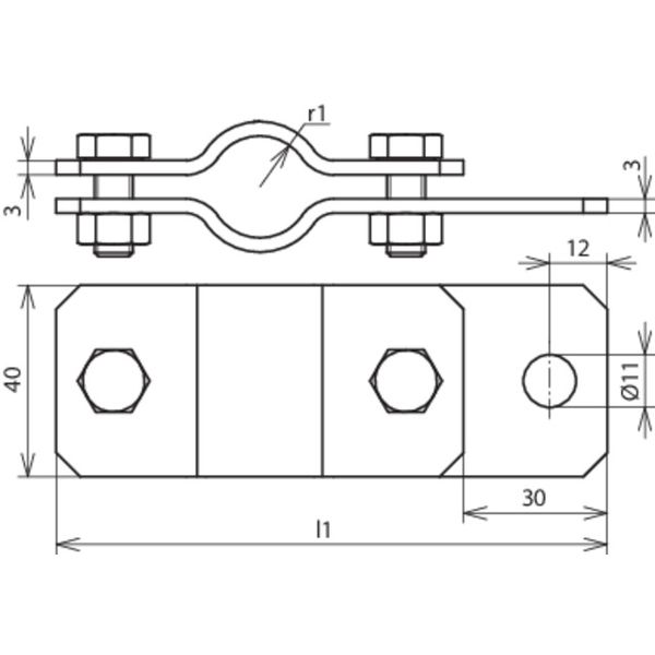 Earthing pipe clamp D 89mm with bore D 11mm  St/tZn image 2