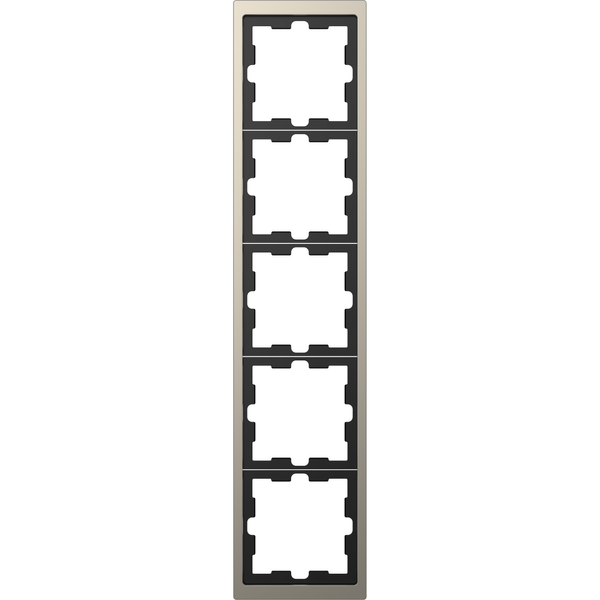 D-Life metal frame, 5-gang, nickel metallic image 4