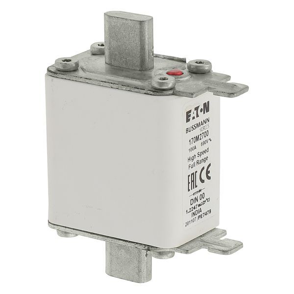 Fuse-link, high speed, 100 A, AC 690 V, DIN 00, 30 x 60 x 79 mm, gR, DIN, IEC, single indicator image 11