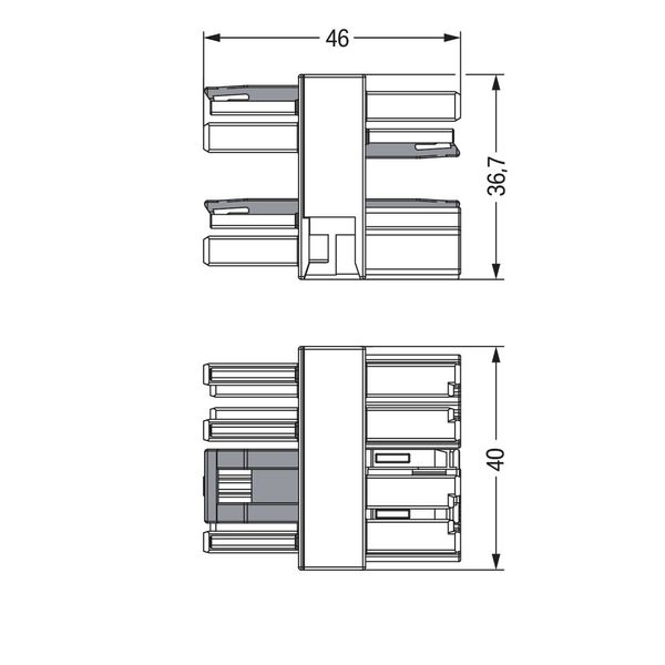 3-way distribution connector 4-pole Cod. B gray image 3