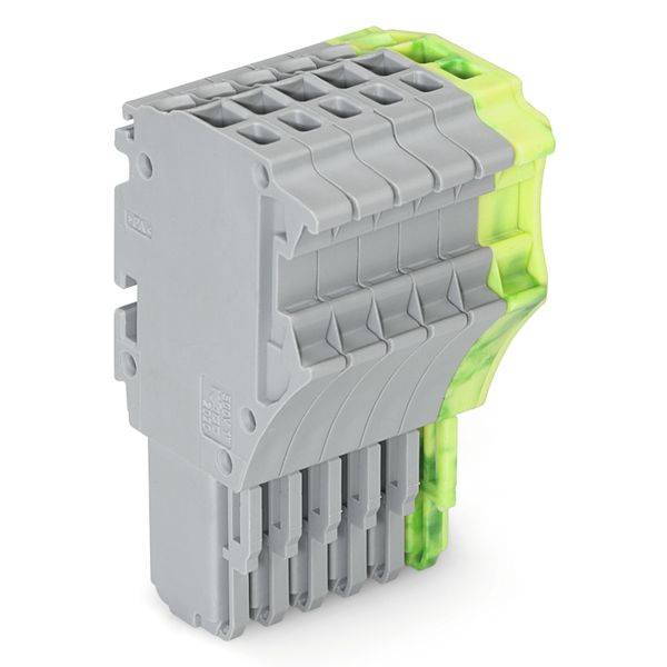 1-conductor female connector Push-in CAGE CLAMP® 1.5 mm² gray, green-y image 1