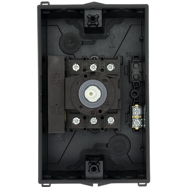 Safety switch, P1, 25 A, 3 pole, 1 N/O, 1 N/C, STOP function, With black rotary handle and locking ring, Lockable in position 0 with cover interlock, image 4