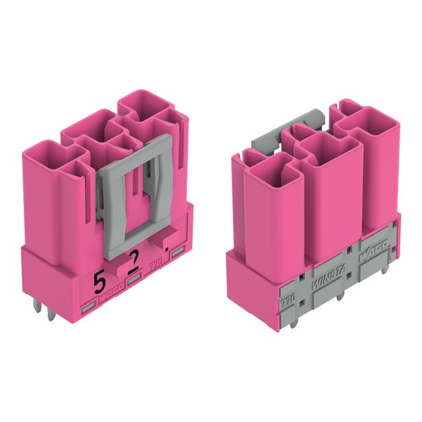 Plug for PCBs straight 3-pole pink image 2