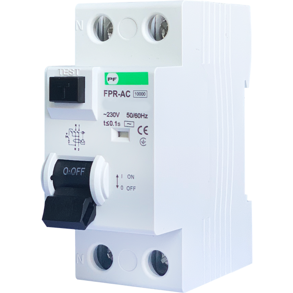 Residual current circuit breaker FPR1-63F (FPR-A) 2P 10A 0,03A A-type ECO image 1