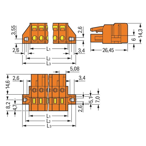 1-conductor female connector CAGE CLAMP® 2.5 mm² orange image 2