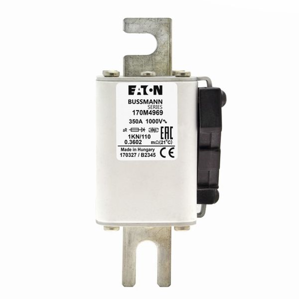 Fuse-link, high speed, 350 A, AC 1000 V, DIN 1, 51 x 69 x 138 mm, aR, DIN, IEC, type K indicator image 2