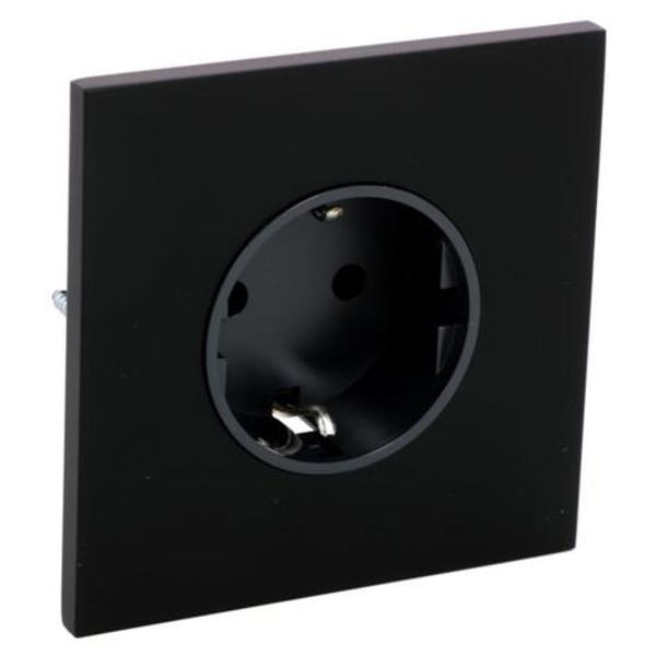 Art d'Arnould univers Epure single standard schuko power socket 2P+E 16A 250V - Matt black image 1