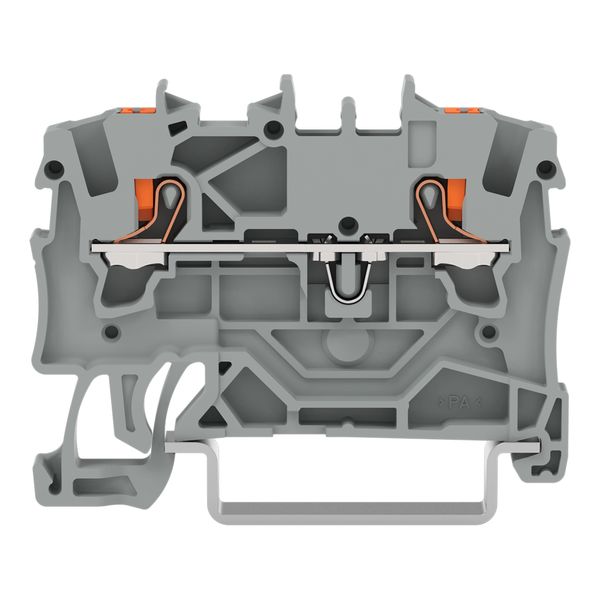 2-conductor through terminal block with push-button 1.5 mm² gray image 3