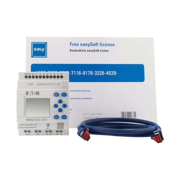 Starter package consisting of EASY-E4-DC-12TC1, patch cable and software license for easySoft image 6