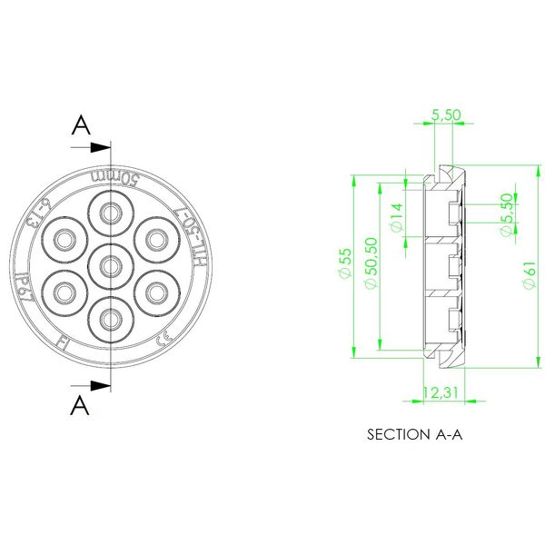 Cable entry grommets 50mm, 7 cable glands, (1PU=5pcs.) image 4