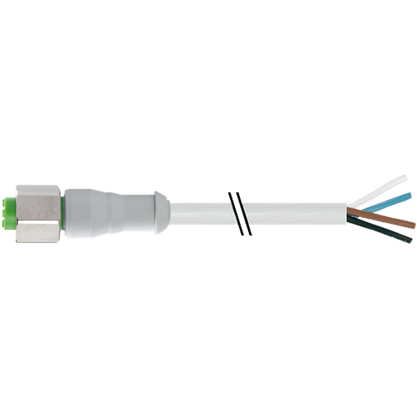 M12 female 0° A-cod. with cable F&B PVC 4x0.34 gy UL/CSA 2m image 1