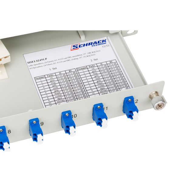 FO Splicebox, 12 Fibers, LC, 9/125æm OS2, 19", 1U, Class C image 6