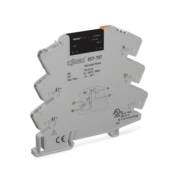 857-707 Solid-state relay module; Nominal input voltage: 115 V AC/DC; Output voltage range: 0 … 48 VDC image 1