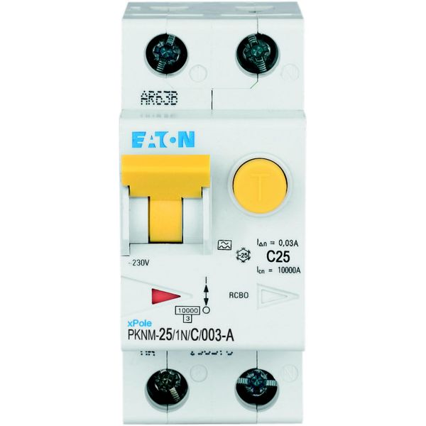 RCD/MCB combination, 25 A, 30 mA, MCB trip characteristic: C, 1p+N, RCD trip characteristic: A image 10