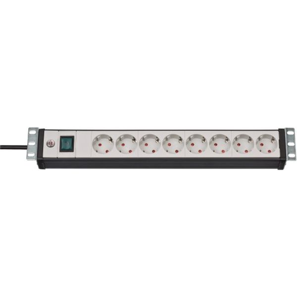 Premium-Line 19" extension lead for switch cabinets 8-way black/light grey 3m H05VV-F 3G1.5 19" format image 1