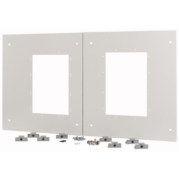 Front panel for 2x IZMX16, withdrawable, HxW=550x1000mm, grey image 1