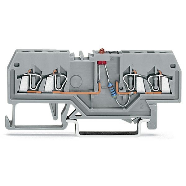 Component terminal block 4-conductor LED (red) gray image 2