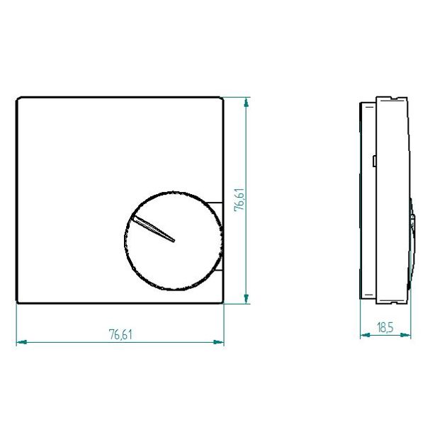 Active white room controller extra flat, 5-30C, AC 230V, 1 changeover contact, 5/5 A, RAL 9016 image 3