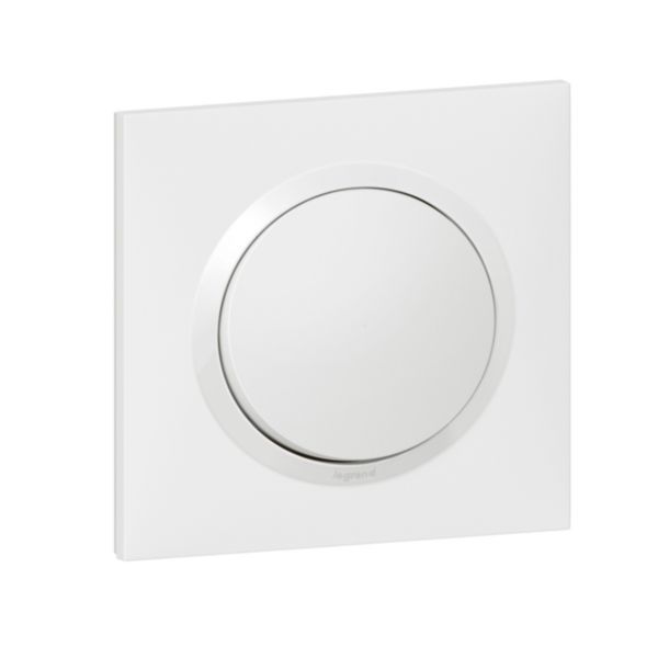 Switch or two-way switch dooxie one 10AX 250V~ delivered with white square plate and claws image 1