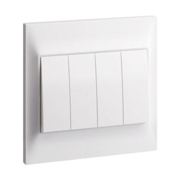 Belanko S 4 gang 1-way switch - 16AX - White image 1