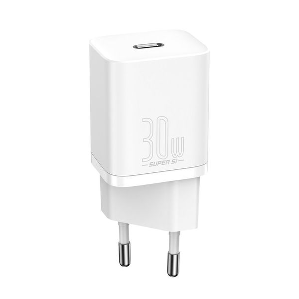 Wall Quick Charger Super Si 30W USB-C QC3.0 PD, White image 5