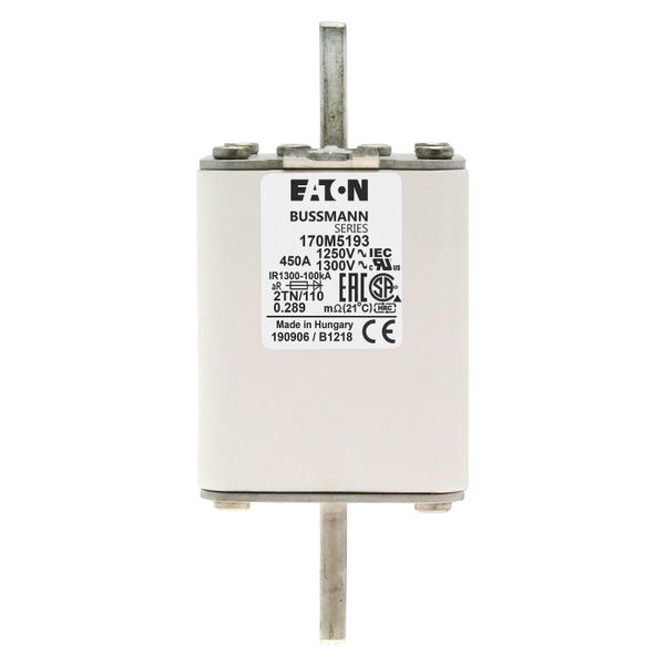 Fuse-link, high speed, 450 A, AC 1250 V, size 2, 61 x 75 x 138 mm, aR, DIN, IEC, type T indicator image 9